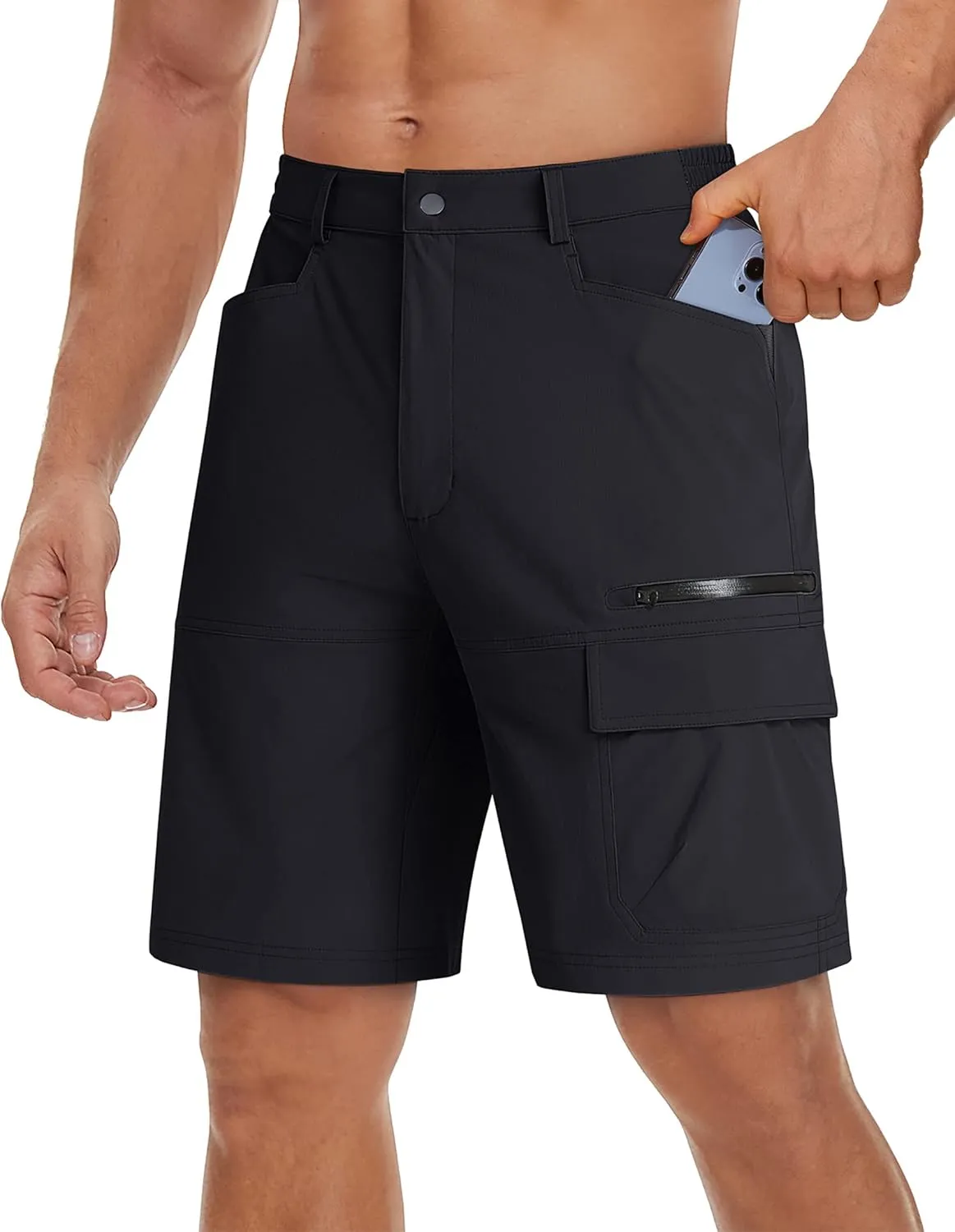 TACVASEN Men's Summer Outdoor Shorts Quick Dry Cargo Casual Work Hiking Shorts (NO Belt)