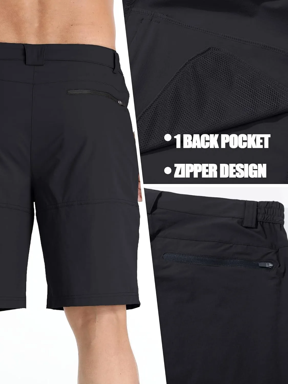 TACVASEN Men's Summer Outdoor Shorts Quick Dry Cargo Casual Work Hiking Shorts (NO Belt)