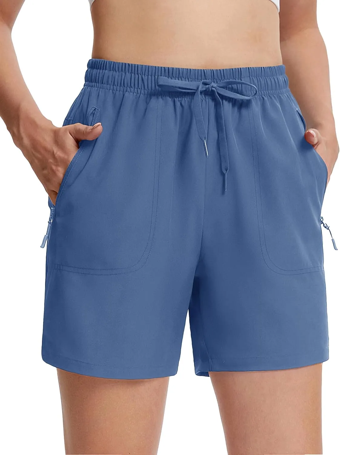 TACVASEN Women's 5'' Hiking Shorts Quick Dry Golf Lightweight UPF50  Athletic Shorts Summer Water Resistant Zipper Pockets