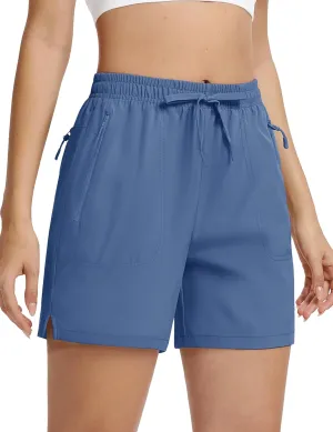 TACVASEN Women's 5'' Hiking Shorts Quick Dry Golf Lightweight UPF50  Athletic Shorts Summer Water Resistant Zipper Pockets