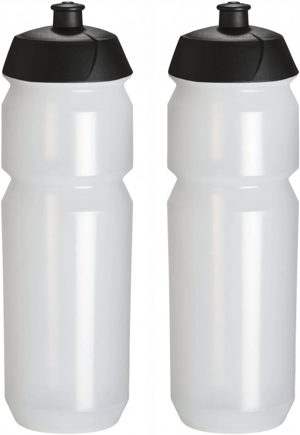 Tacx Twinpack Shiva Cycling Water Bottles 25oz Sheer Clear Transparency Color with Black Top