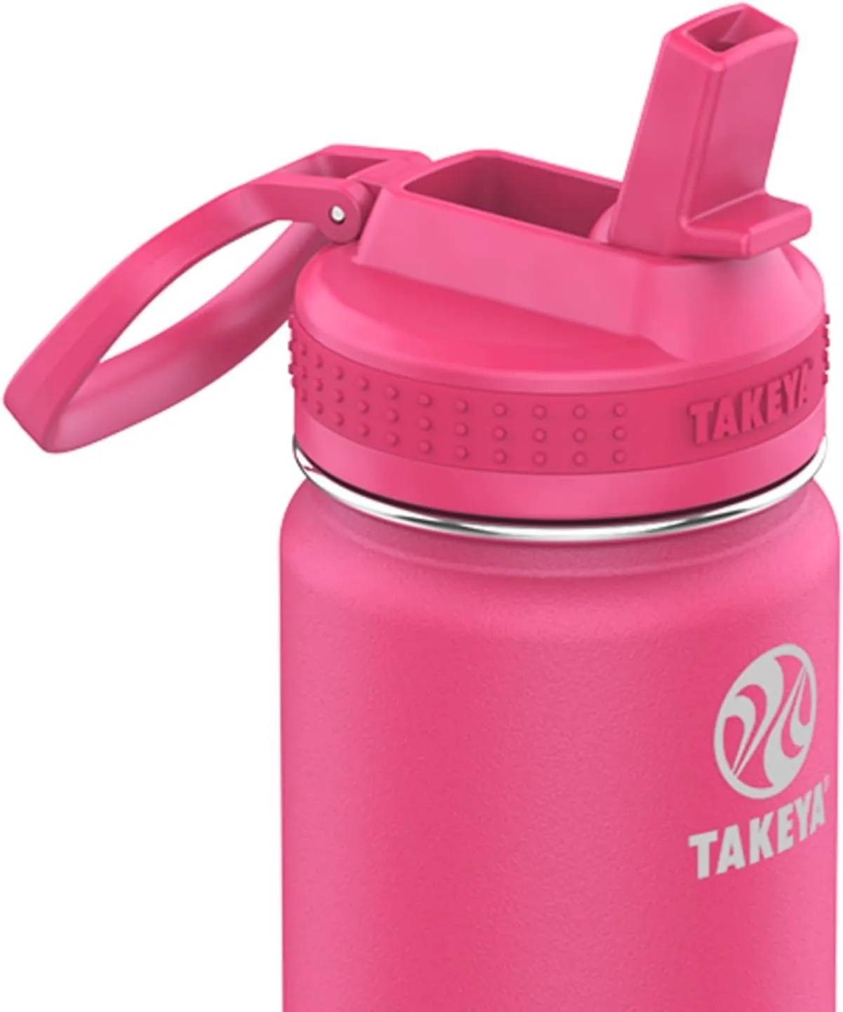 Takeya Actives Water Bottle with Straw Lid - Bottle with Double Stainless Steel Insulation - Dishwasher Safe & BPA-Free - Bottle with Straw Lid & Removable Bumper - 22 oz, Dragon Fruit