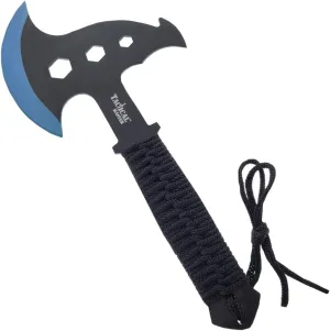 Target Master Tactical Black 10-inch Survival Tomahawk Throwing Axe with Sheath Camping Hunting Fishing Survival Hawk Hatchet (Blue)