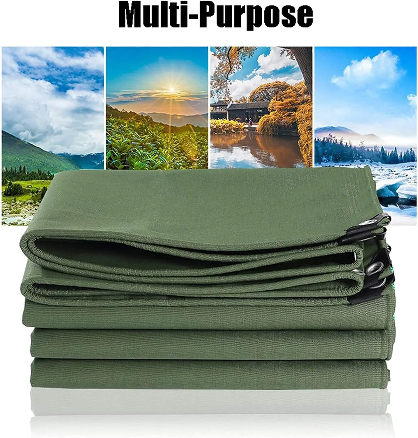 Tarps Canvas Heavy-Duty Waterproof ，Canvas Tarps Outdoors Thick-Tarp Cover，UV-Resistant Canvas Tarpaulin for Truck Pool Boat Tent Camping Firewood,5x7m