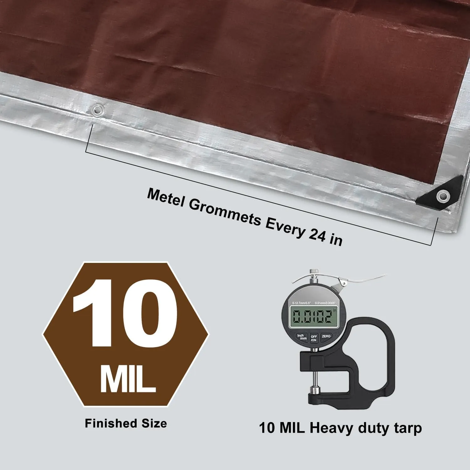Tarps Heavy Duty Waterproof 12’ X 20’, 10 Mil Multipurpose Poly Tarp Cover, tarp Waterproof UV Resistant Tear&Fade Resistant, Outdoor Tarpaulin for Roof, Camping, Patio, Pool, Boat, Car
