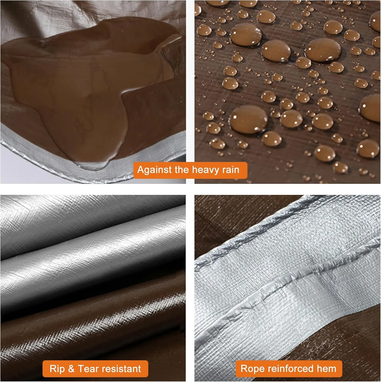 Tarps Heavy Duty Waterproof 12’ X 20’, 10 Mil Multipurpose Poly Tarp Cover, tarp Waterproof UV Resistant Tear&Fade Resistant, Outdoor Tarpaulin for Roof, Camping, Patio, Pool, Boat, Car