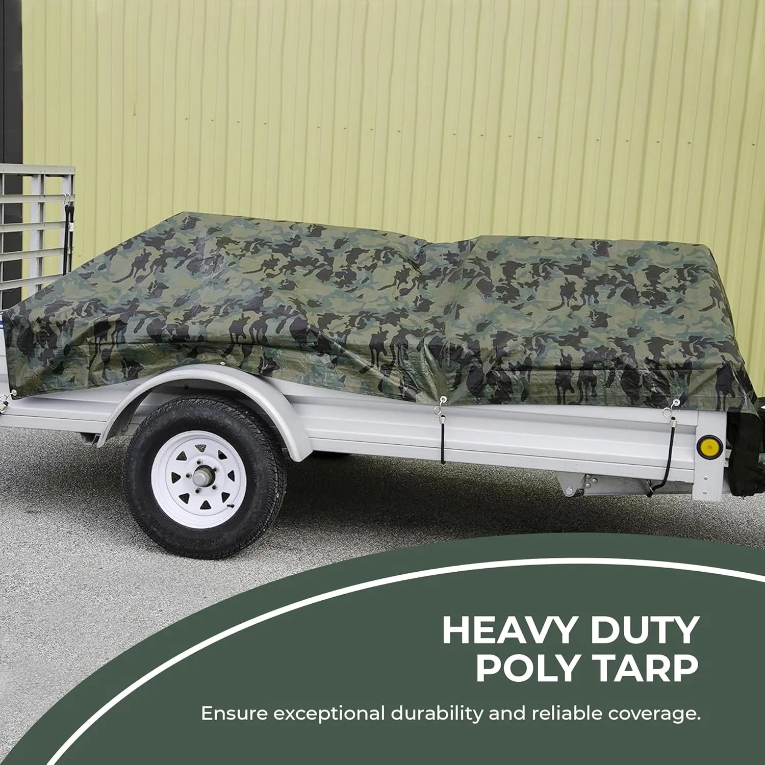Tarps Now Camouflage Plastic Tarp (Poly Tarp) 8x10 ft - 8 MIL Heavy Duty Waterproof Cover | Tear-Resistant with Rustproof Grommets & Reinforced Edges | Ideal for Camping, Landscaping - Woodland Camo