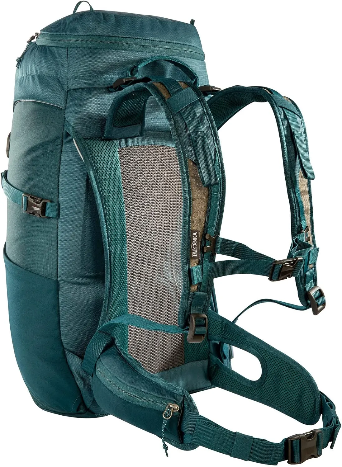 Tatonka Hiking Backpack with 32 Litre Volume and Ventilated Back, Teal Green/Jasper, 32 Liter
