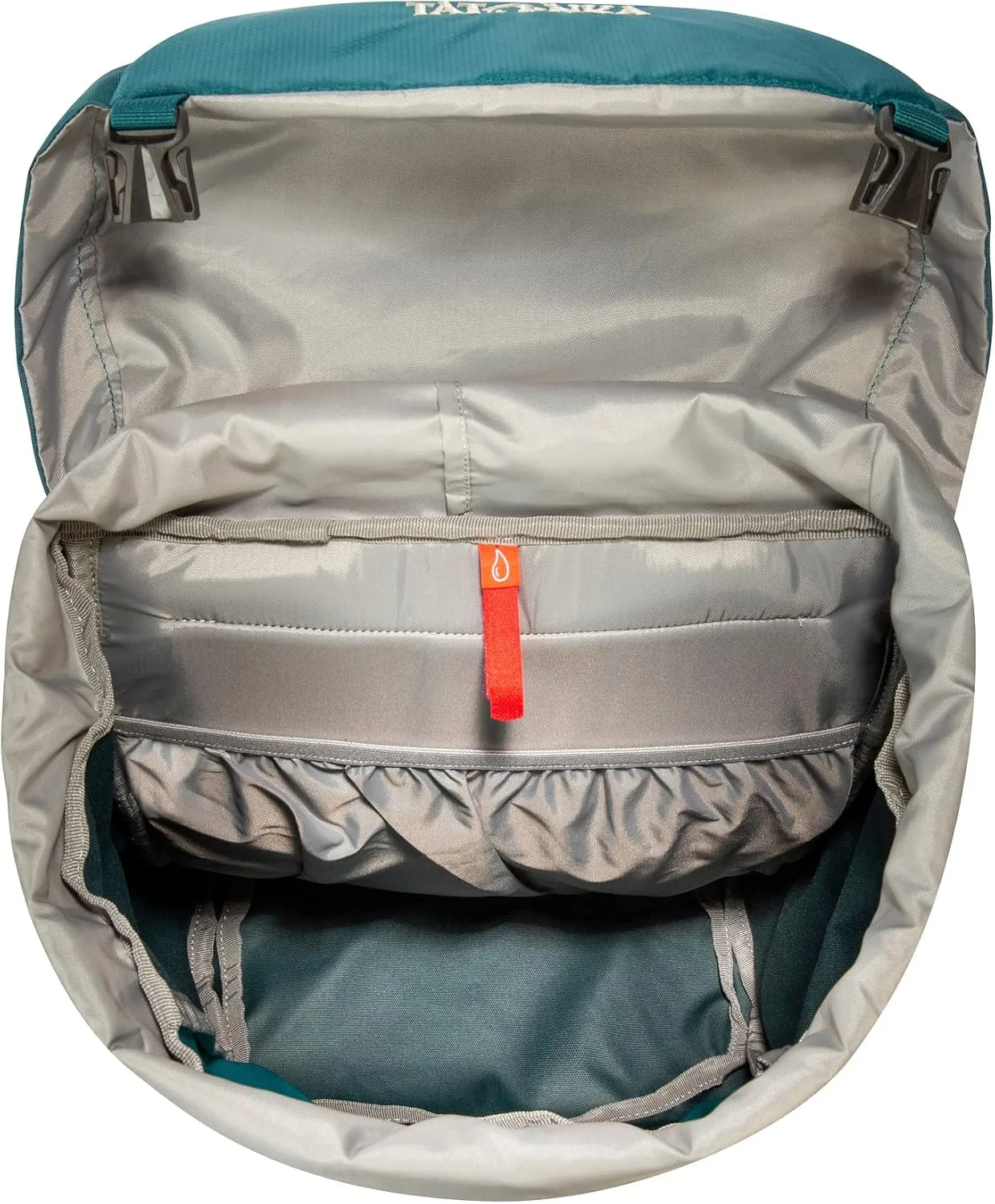 Tatonka Hiking Backpack with 32 Litre Volume and Ventilated Back, Teal Green/Jasper, 32 Liter