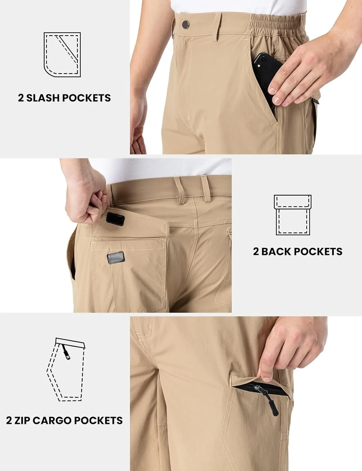 TBMPOY Men's Hiking Cargo Shorts 9" Lightweight Water Resistant Quick Dry Work Shorts 6 Pockets for Travel Camping Tactical
