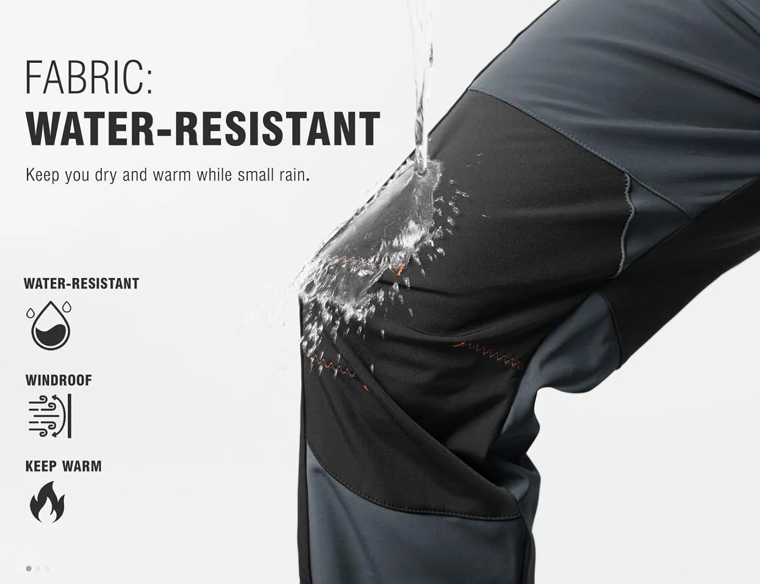 TBMPOY Men's Snow Ski Hiking Pants Waterproof Winter Fleece Lined Pants Camping Skiing Ice Fishing Pants with Belt