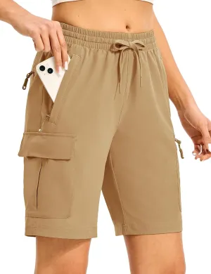 TBMPOY Women's Hiking Cargo Shorts 8.5" Lightweight Quick-Dry Water Resistant Athletic Shorts with Zipper Pockets