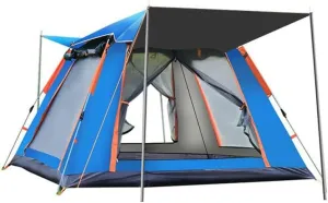 TEidea Family Camping Tent Large Waterproof Pop Up Tents Instant Setup with Sun Shade Automatic Fiberglass Pole for Camping Park Picnic(Color:B,Size:Large)