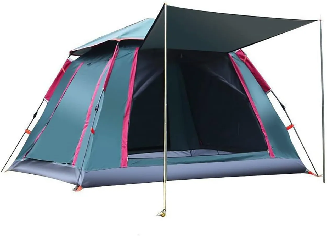Tent Automatic Pop-Up Dome Tent,2-5Man Family Camping Tent with 4Mesh Doors&Mesh Windows, 210T Oxford Fabric Water Resistant/Wind Resistance