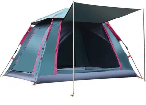 Tent Automatic Pop-Up Dome Tent,2-5Man Family Camping Tent with 4Mesh Doors&Mesh Windows, 210T Oxford Fabric Water Resistant/Wind Resistance