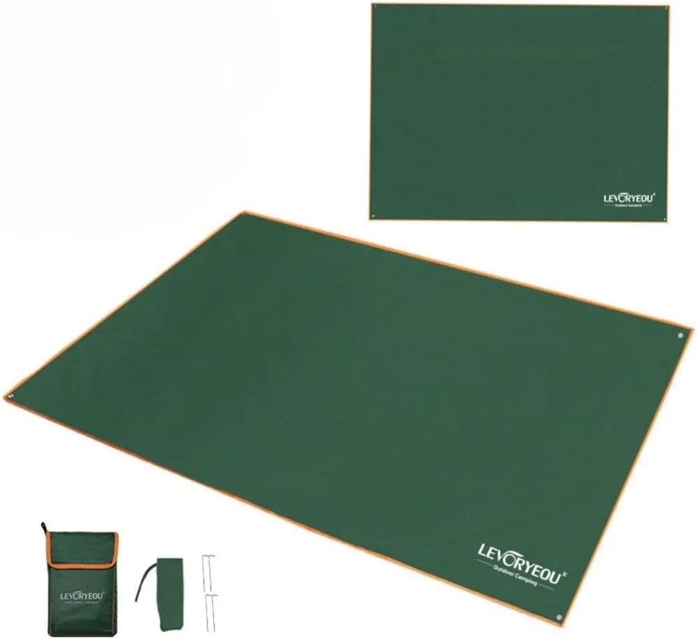 Tent Footprint Waterproof Camping Tarp Mat Picnic Blanket Ground Sheet for Backpacking Hiking Beach (Green,210 * 100cm)