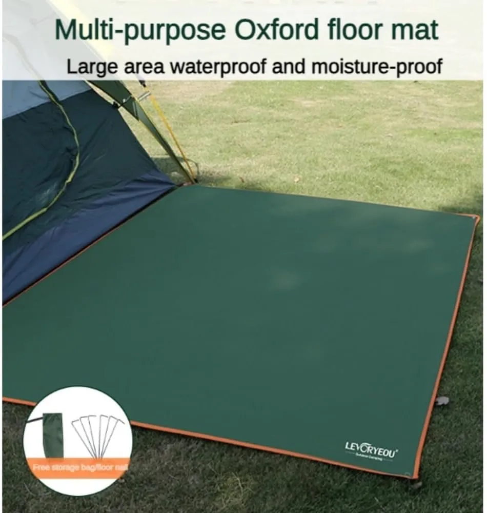 Tent Footprint Waterproof Camping Tarp Mat Picnic Blanket Ground Sheet for Backpacking Hiking Beach (Green,210 * 100cm)