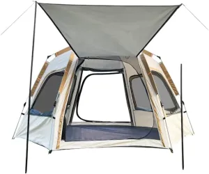 Tent Fully Automatic Quick-Open Camping Tent, Rain-Proof and Mosquito-Proof Hexagonal Tent with Four-Sided Mesh Tent Outdoor Tent