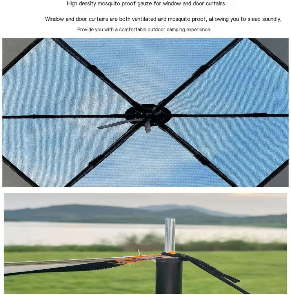Tent Fully Automatic Quick-Open Camping Tent, Rain-Proof and Mosquito-Proof Hexagonal Tent with Four-Sided Mesh Tent Outdoor Tent