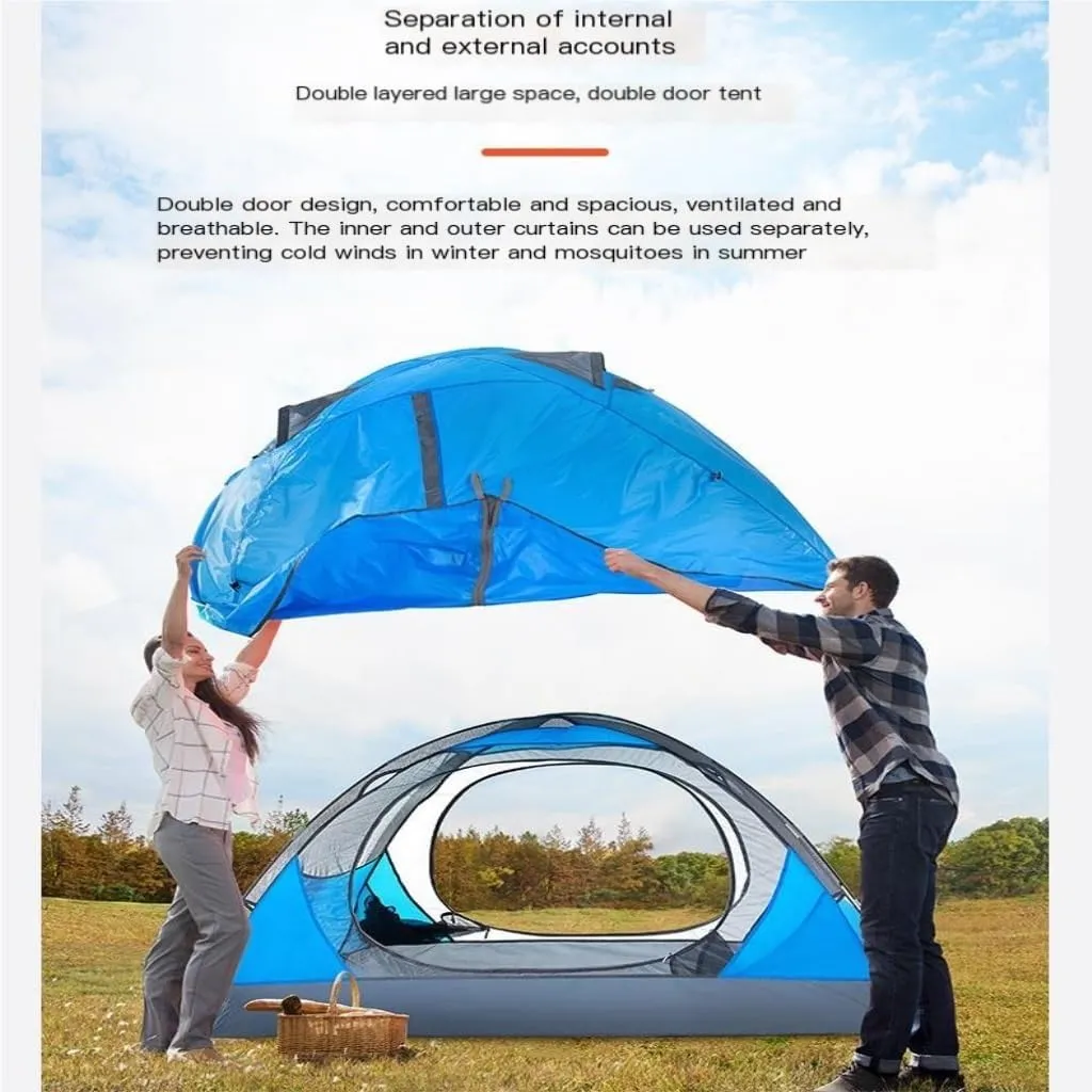 Tent Outdoor Camping Tent Double Layer Portable Windproof and Rainproof Breathable Tent Mountaineering Tent Outdoor Tent