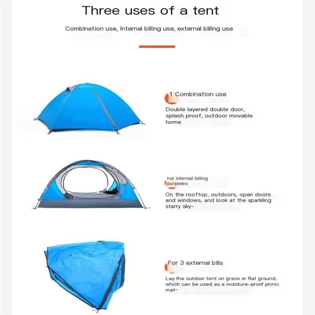 Tent Outdoor Camping Tent Double Layer Portable Windproof and Rainproof Breathable Tent Mountaineering Tent Outdoor Tent