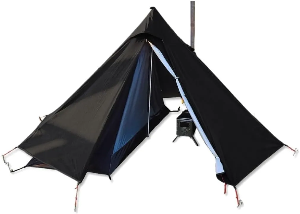 Tent Outdoor Waterproof Camping Double-Layer Tent Set Single Wood Stove Chimney Tent Camping Tent Outdoor Tent