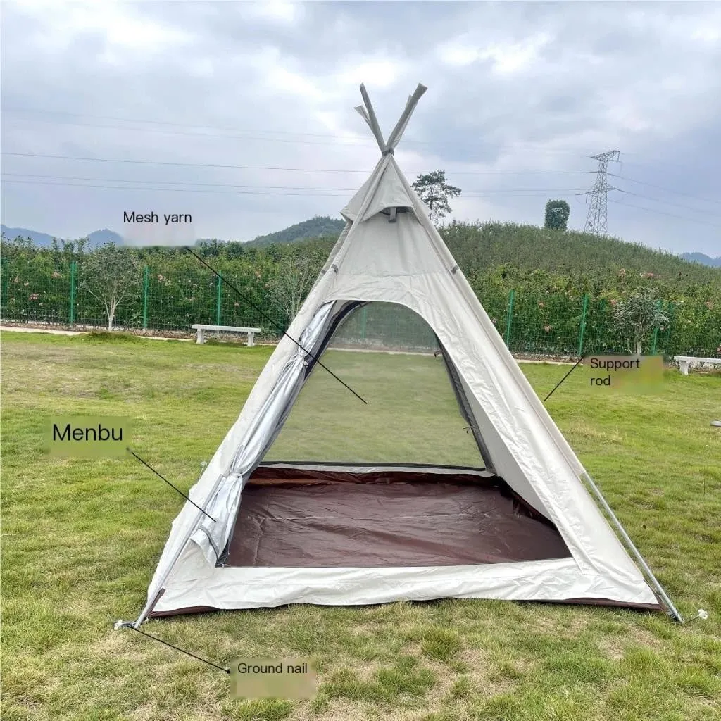 Tent Portable Outdoor Camping Tent Outdoor Autumn Camping Oxford Cloth Tent Canopy UV-Proof and Waterproof Outdoor Tent