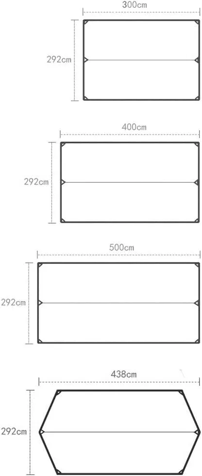 Tent Tarp Camping Tarps Lightweight Waterproof Rectangle Shelter Outdoor Tent Awning Canopy Tent Tarp (Size : 3 * 2.92m)