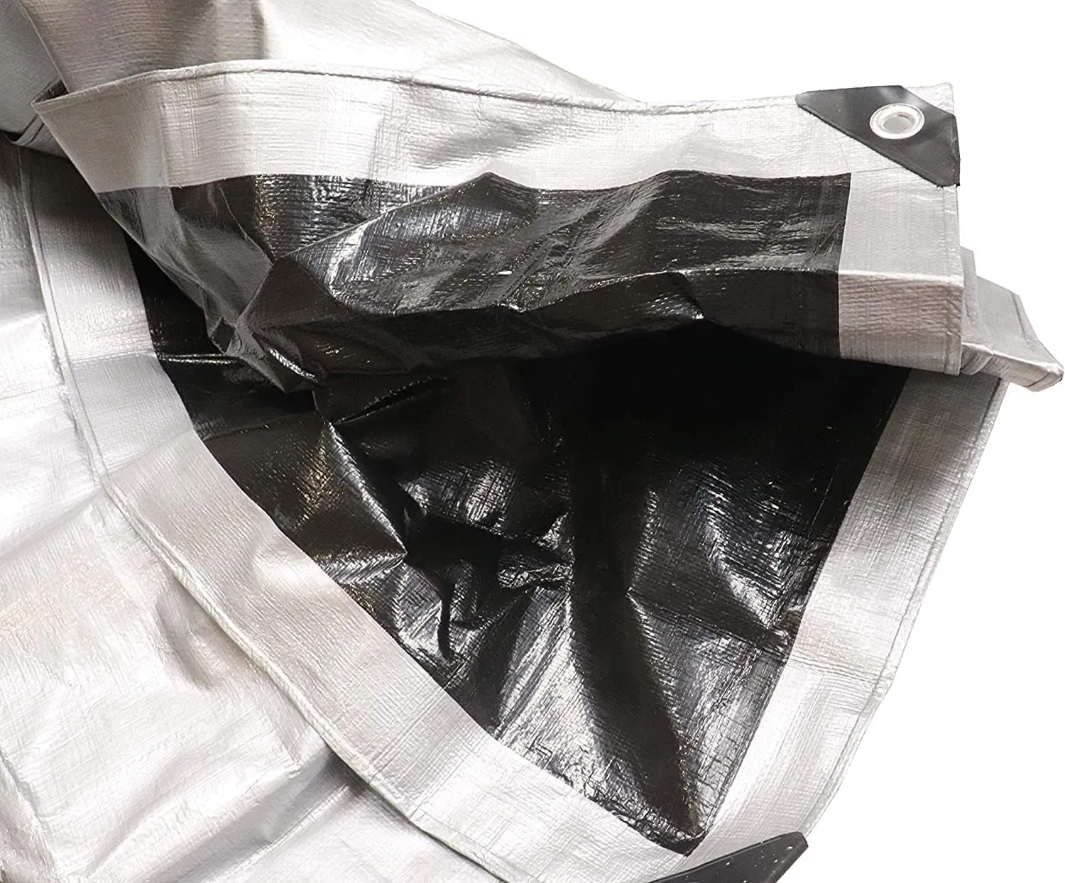 Tent Tarp, Waterproof, Heavy Duty Cover for Swimming Pool, Camping, Truck, Car, Tents, Roof, Boat or Furniture, UV and Tear Resistant, Indoor/Outdoor Silver and Black Tarp, 10' x 12'