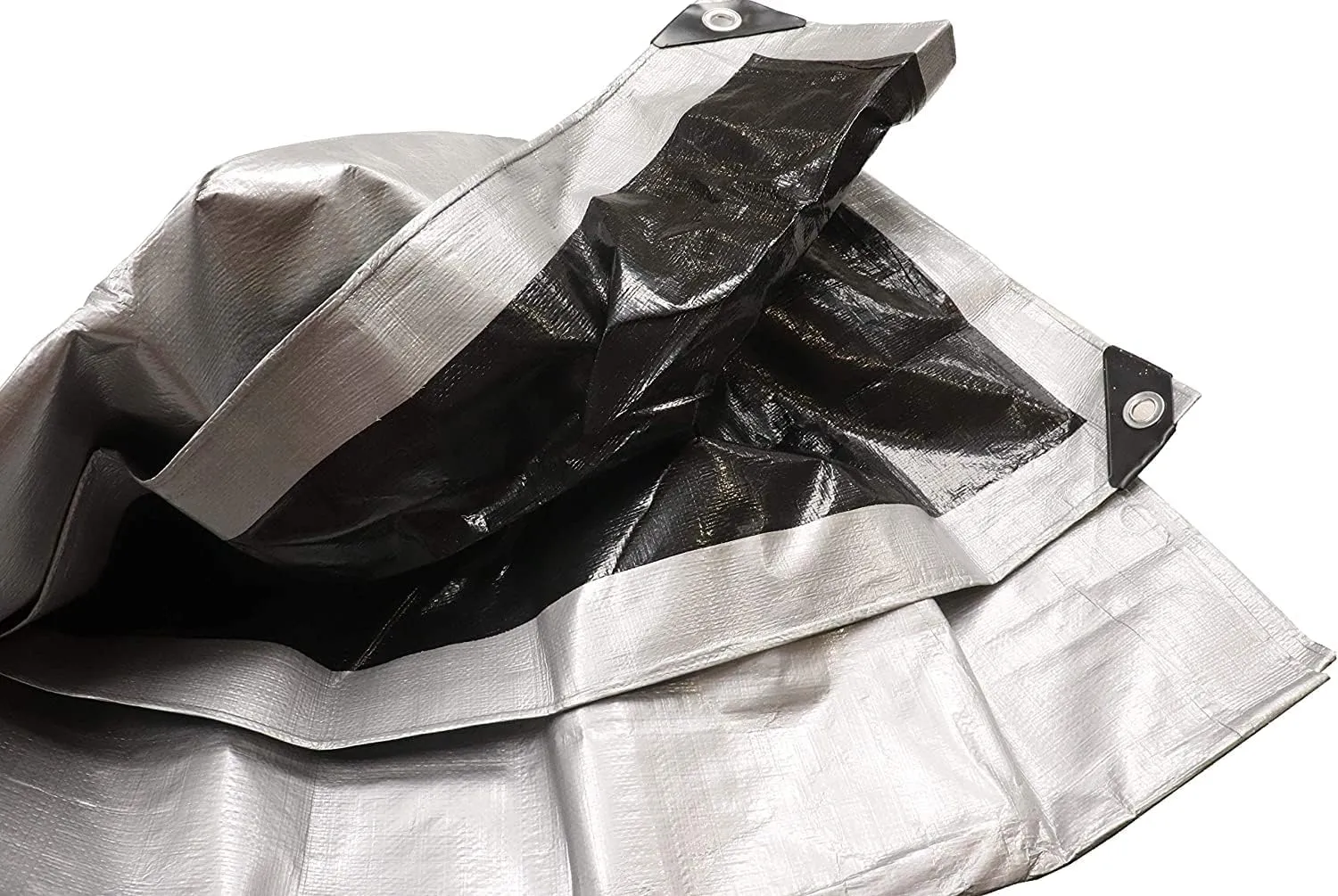 Tent Tarp, Waterproof, Heavy Duty Cover for Swimming Pool, Camping, Truck, Car, Tents, Roof, Boat or Furniture, UV and Tear Resistant, Indoor/Outdoor Silver and Black Tarp, 10' x 12'