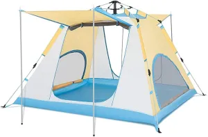 Tent,Camping Family Waterproof Pop Up Tent,Outdoor Traveling Easy Set Up 3-4 People Blue 79x55inch