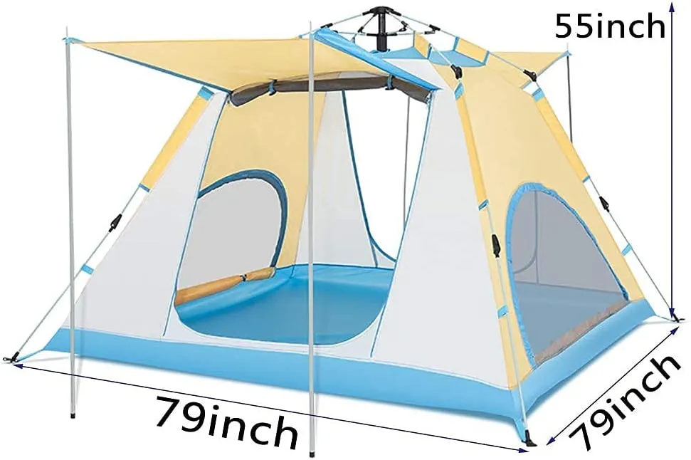 Tent,Camping Family Waterproof Pop Up Tent,Outdoor Traveling Easy Set Up 3-4 People Blue 79x55inch