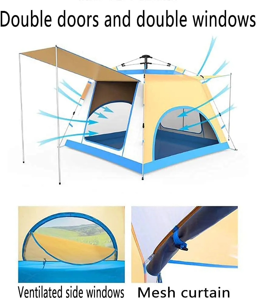 Tent,Camping Family Waterproof Pop Up Tent,Outdoor Traveling Easy Set Up 3-4 People Blue 79x55inch