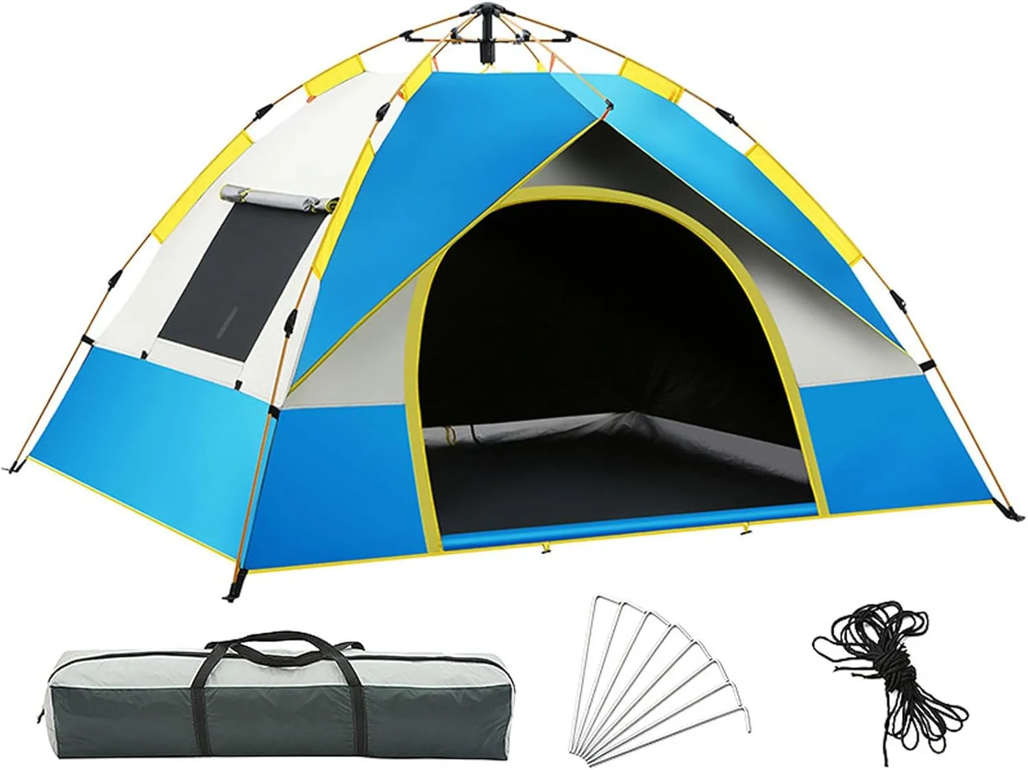 Tents for Camping 4 Person Portable Dome Tent, Waterproof, Windproof, UV-Resistant, Spacious, Lightweight Camping Tent with Carry Bag for Outdoor Camping, Hiking, Fishing