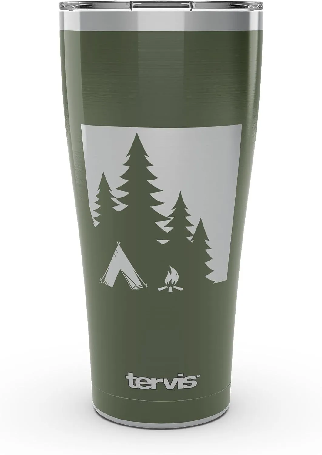 Tervis Campsite Triple Walled Insulated Tumbler Travel Cup Keeps Drinks Cold & Hot, 30oz Legacy, Stainless Steel