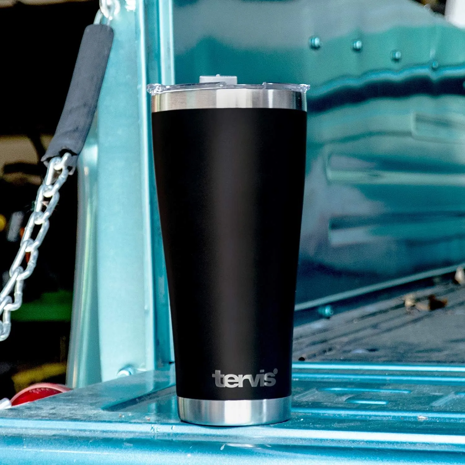Tervis Legacy Powder Coated Stainless Steel Triple Walled Insulated Tumbler Travel Cup Keeps Drinks Cold & Hot, 30oz Legacy, Stainless Steel