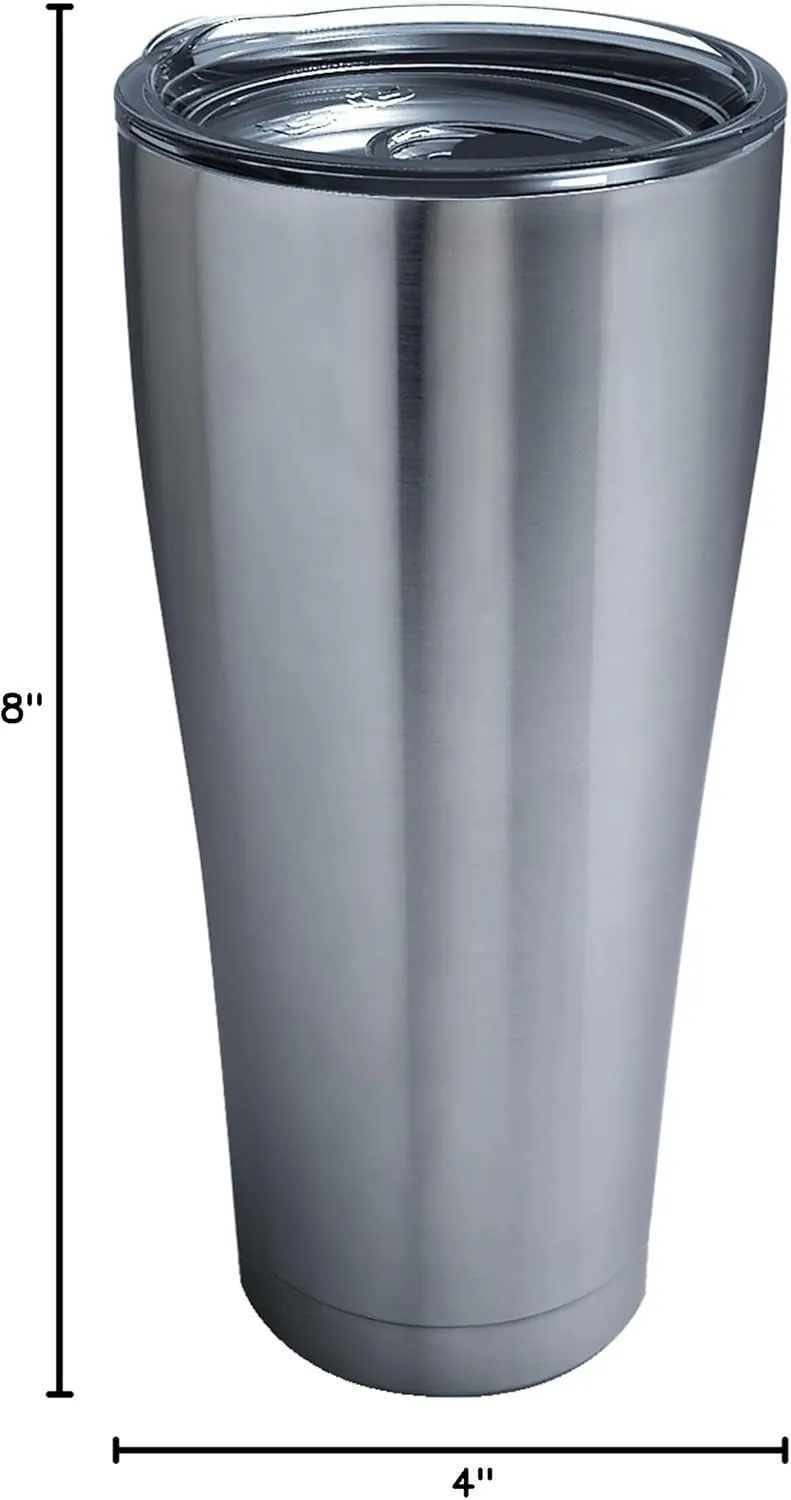 Tervis Legacy Powder Coated Stainless Steel Triple Walled Insulated Tumbler Travel Cup Keeps Drinks Cold & Hot, 30oz Legacy, Stainless Steel
