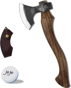The Crafter - Carving Axe with Sheath- Camping Hatchet - Forged Steel Axe with Leather Sheath - Survival Axe for Wood Splitting and Chopping - Bushcraft Hatchet - Perfect for Outdoor Adventures