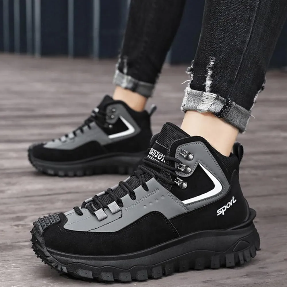The First Young Shoes Men, Safety Work Orthopedic Hiking Boots, Men'S Outdoor Hiking Boots,Men'S Fashionable Casual Lace Up Walking Shoes