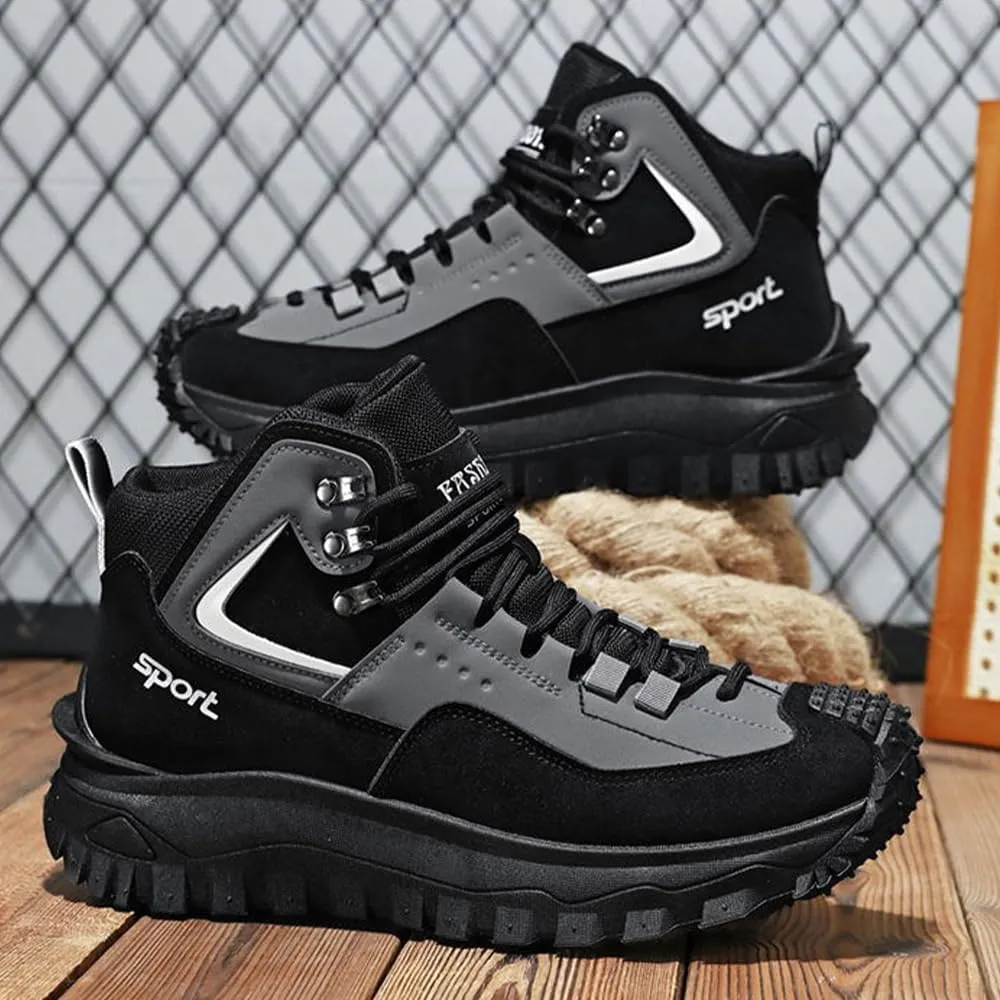 The First Young Shoes Men, Safety Work Orthopedic Hiking Boots, Men'S Outdoor Hiking Boots,Men'S Fashionable Casual Lace Up Walking Shoes