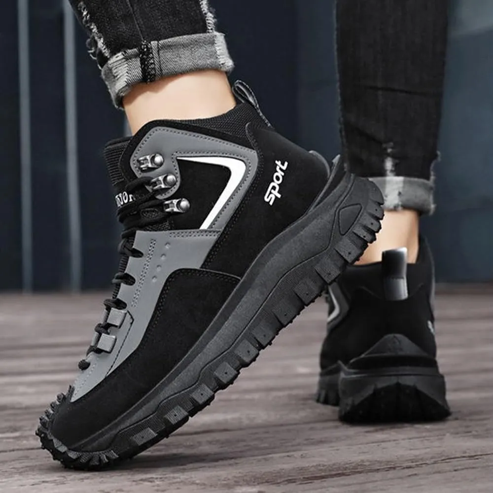 The First Young Shoes Men, Safety Work Orthopedic Hiking Boots, Men'S Outdoor Hiking Boots,Men'S Fashionable Casual Lace Up Walking Shoes
