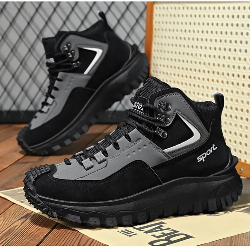 The First Young Shoes Men, Safety Work Orthopedic Hiking Boots, Men'S Outdoor Hiking Boots,Men'S Fashionable Casual Lace Up Walking Shoes