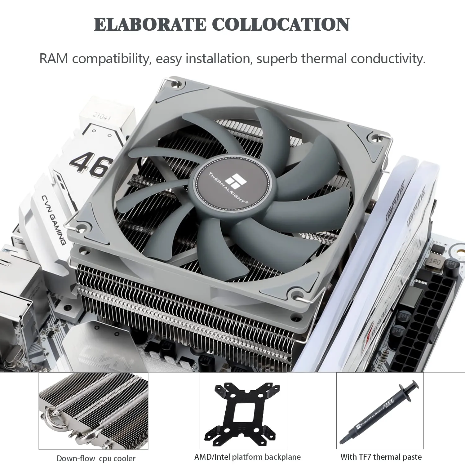 Thermalright AXP-90 X53 Low Profile CPU Air Cooler with Quite 90mm TL-9015 PWM Fan, 4 Heat Pipes, 53mm Height, for AMD AM4/Intel LGA 1150/1151/1155/1851/1200 (AXP-90 X53)
