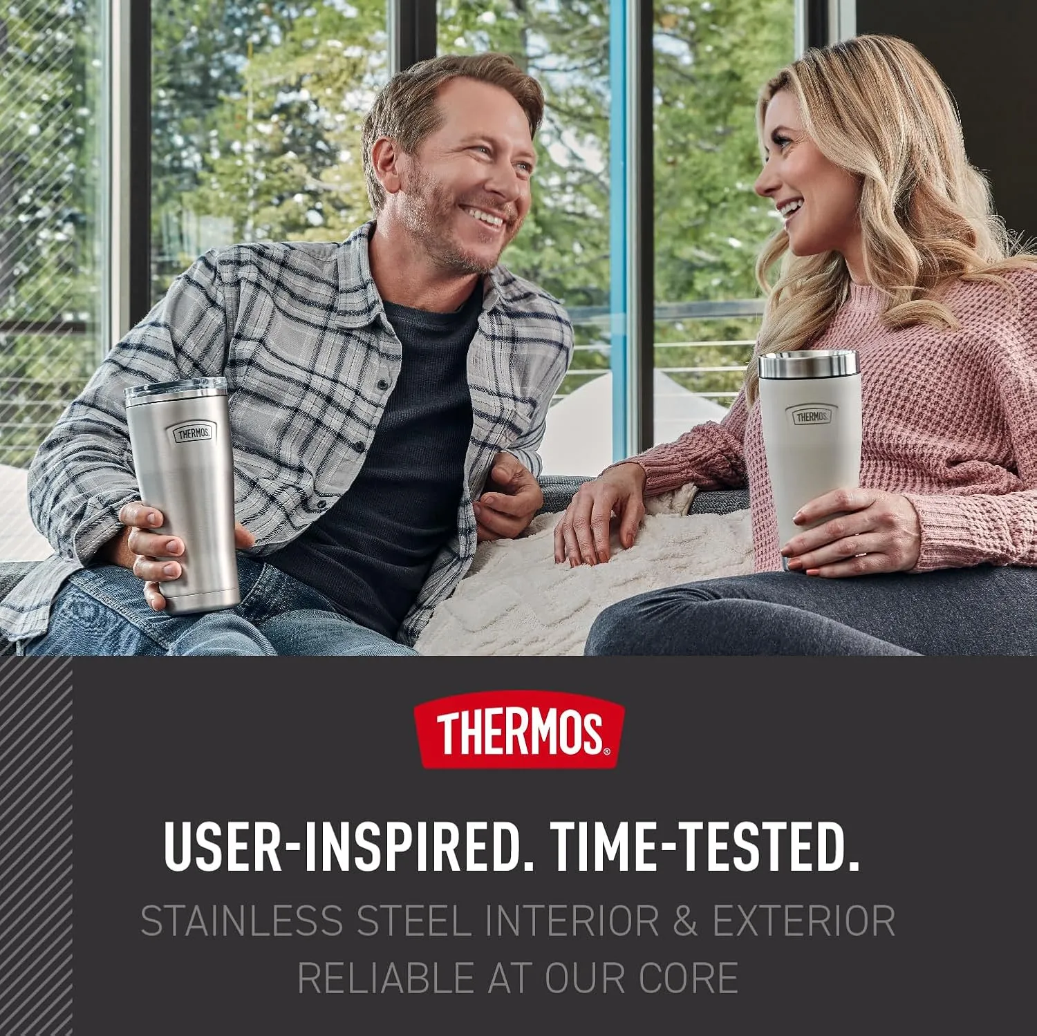 THERMOS ICON SERIES, Stainless Steel Tumbler, Granite, 16 oz