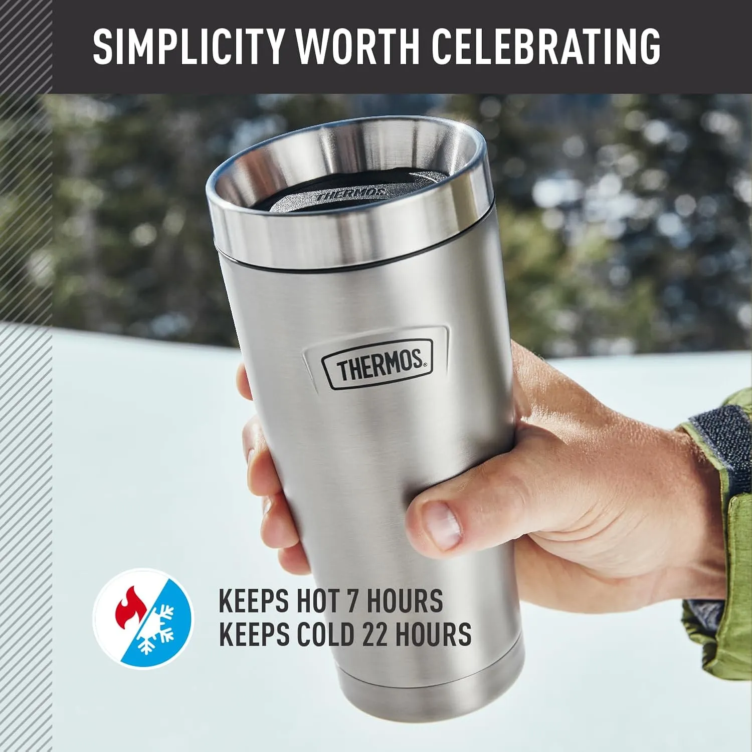THERMOS ICON SERIES, Stainless Steel Tumbler, Granite, 16 oz