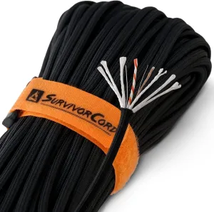 TITAN Survival Patented Paracord 550 - 25ft, 100ft, 500ft & Color Options - 620LB Strength Survival Paracord Military Spec with 3 Strands - Heavy Duty Hank Cord for Camping & Outdoors with Firestarter