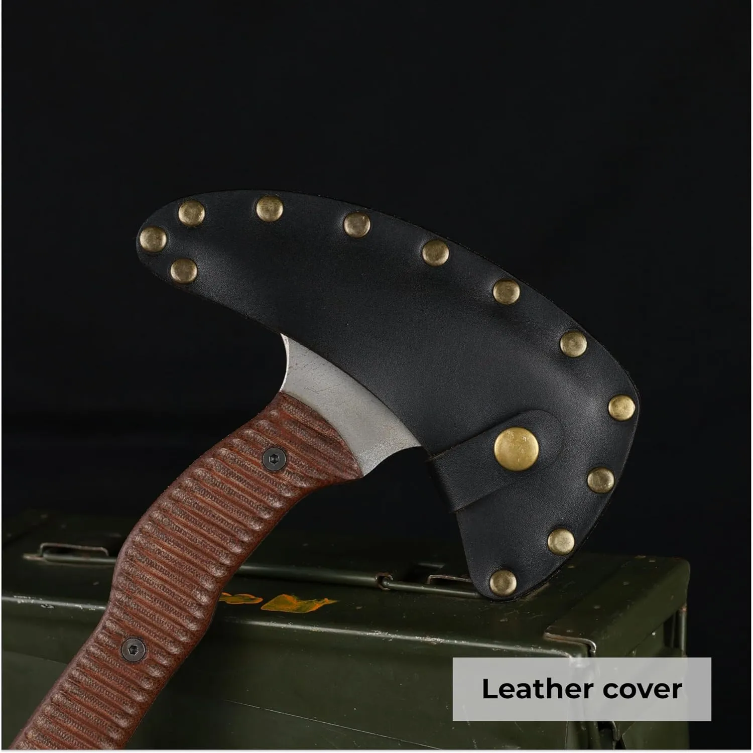 Tomahawk Axe - Handmade Tactical Tomahawk Hatchet - Full Tang Combat Axe for Military Camping and Outdoor Activities (Blade and Spike with Leather Sheath)