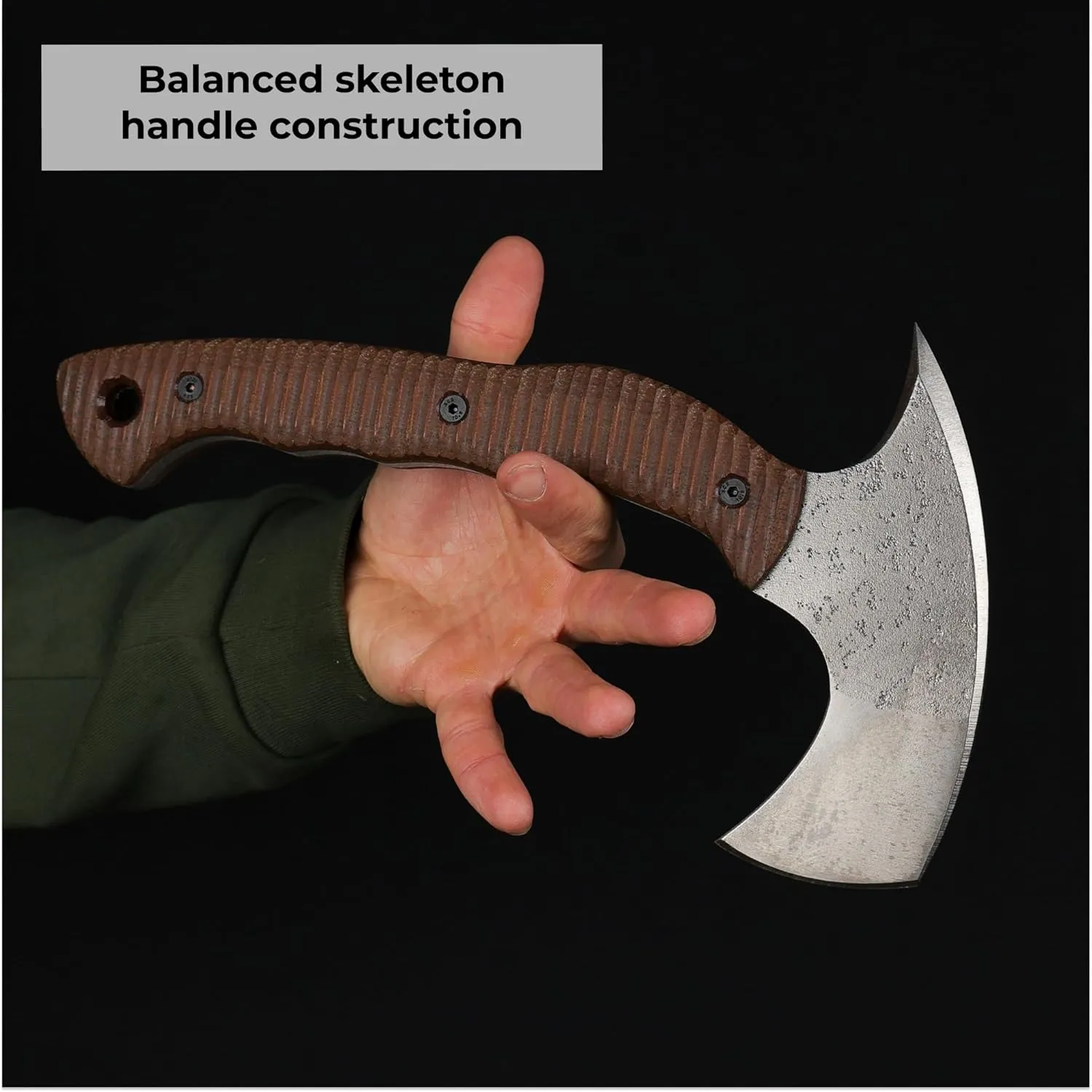 Tomahawk Axe - Handmade Tactical Tomahawk Hatchet - Full Tang Combat Axe for Military Camping and Outdoor Activities (Blade and Spike with Leather Sheath)