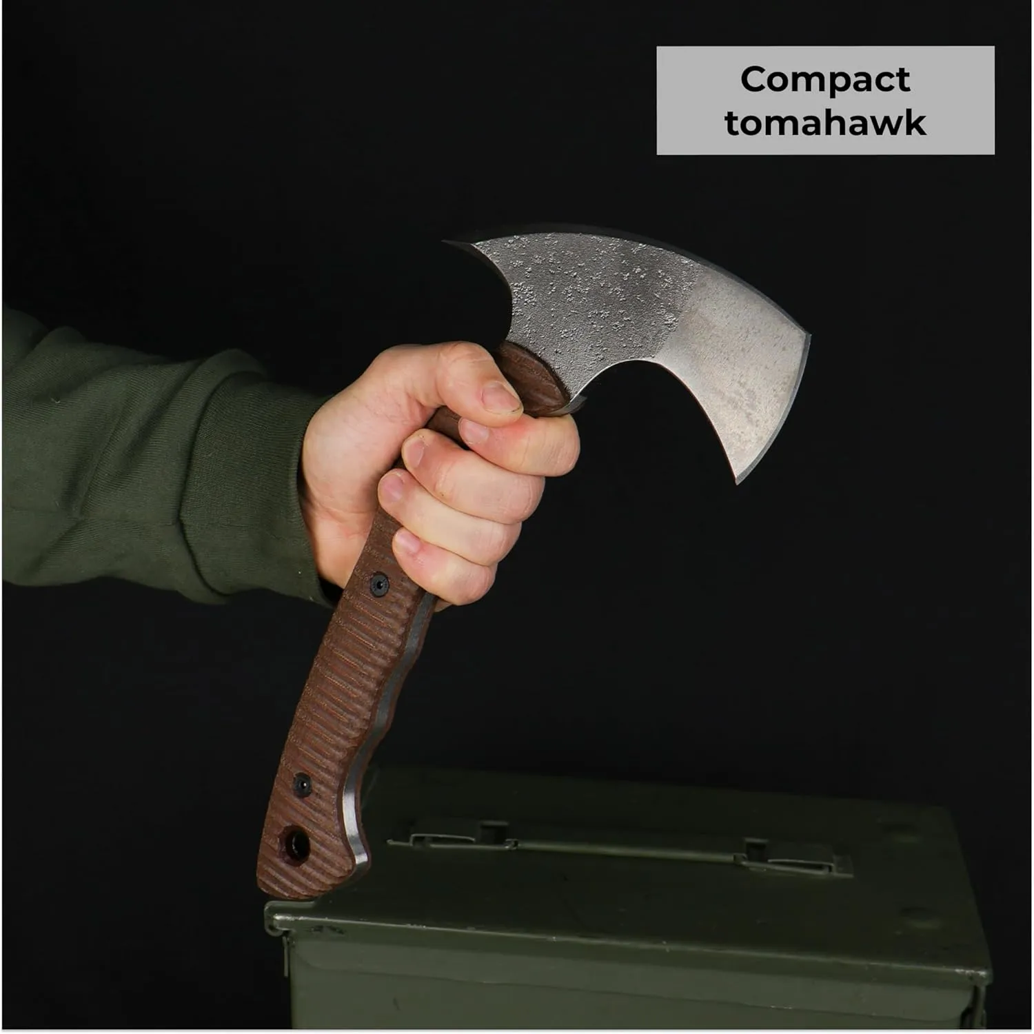 Tomahawk Axe - Handmade Tactical Tomahawk Hatchet - Full Tang Combat Axe for Military Camping and Outdoor Activities (Blade and Spike with Leather Sheath)