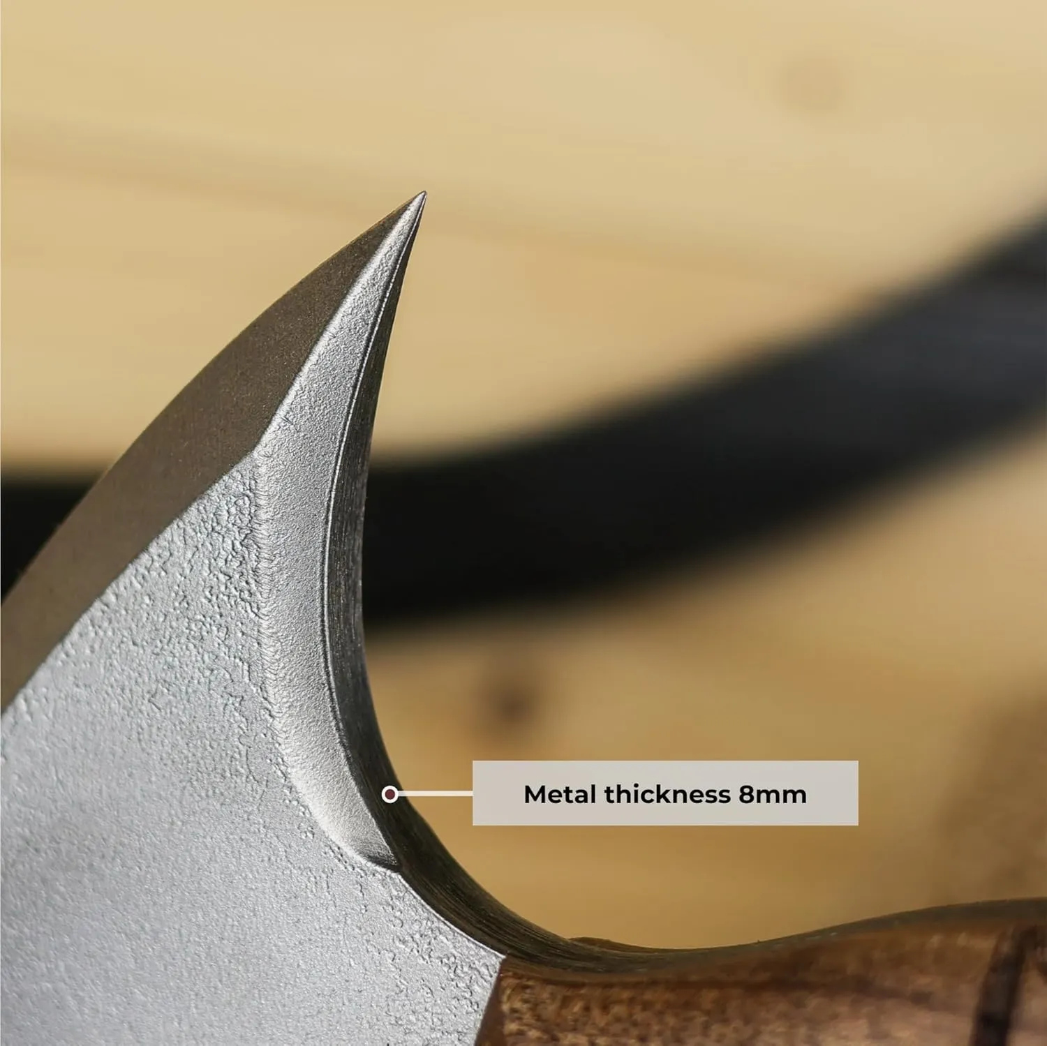 Tomahawk Axe - Handmade Tactical Tomahawk Hatchet - Full Tang Combat Axe for Military Camping and Outdoor Activities (Compact Three Spikes Walnut Handle Kydex Sheath)